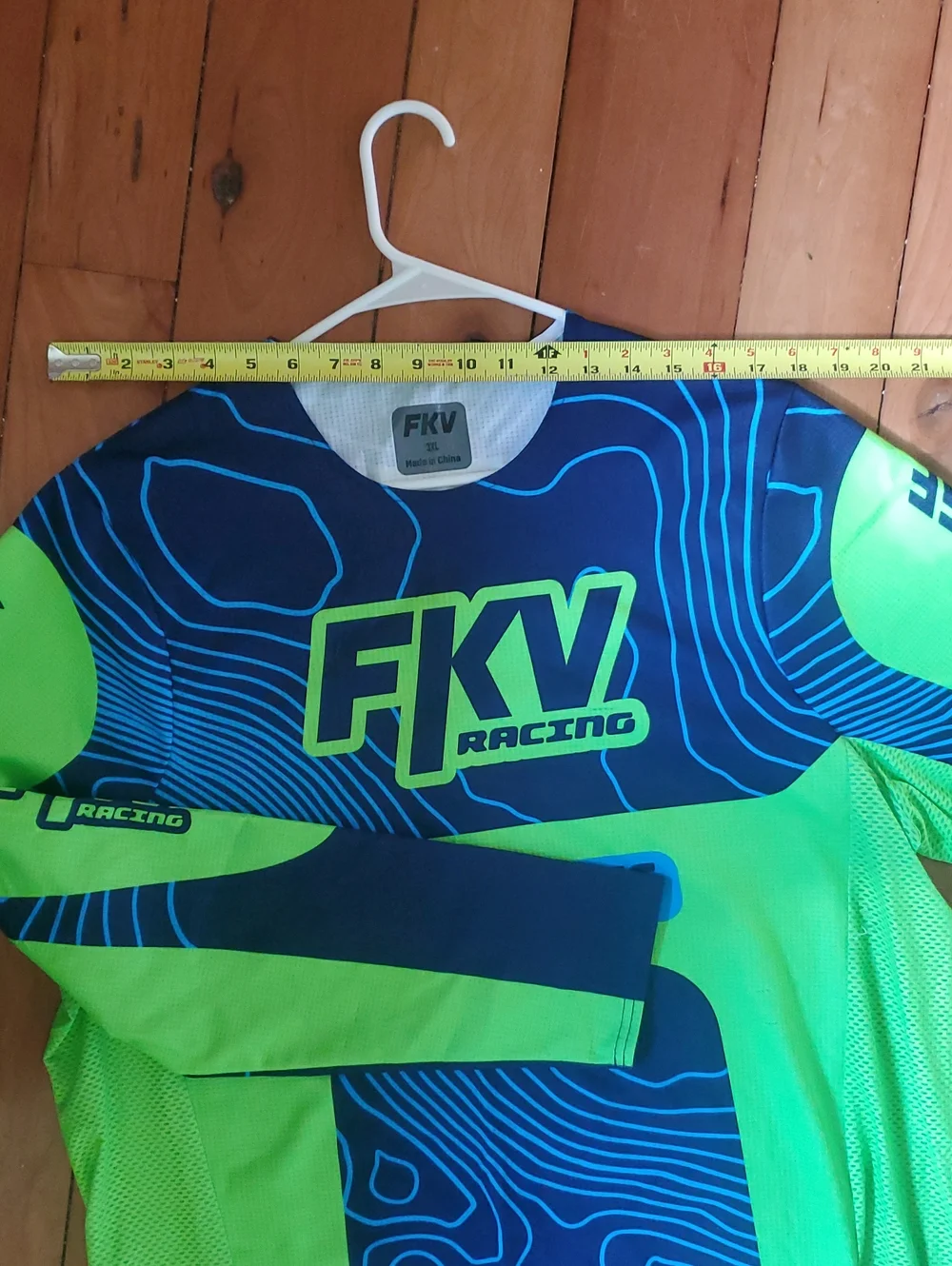 FKV Racing Motocross Jersey in Neon Green & Navy Blue - Picture 8 of 11